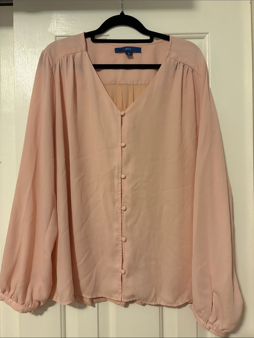 Apt. 9 Blush Pink Button-Front V-Neck Blouse